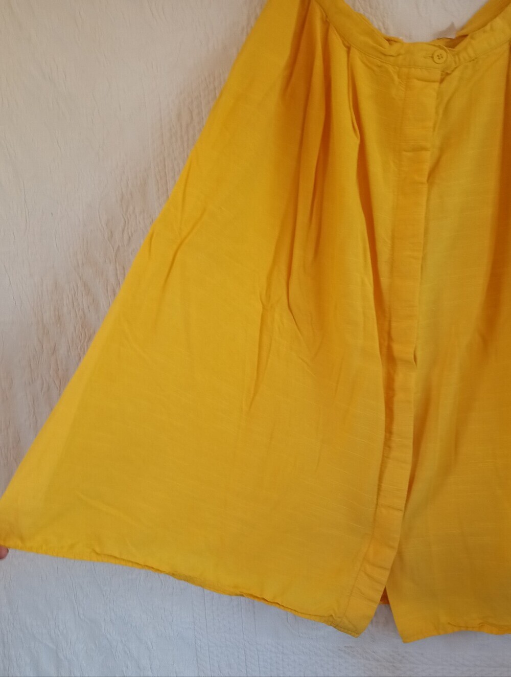 Vintage Sunny Yellow A-Line Midi Skirt Button Down Retro Preppy 60s 70s Colorful - Picture 6 of 13